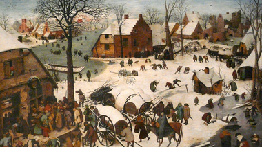 Pieter Bruegel starší, Sčítání lidu v Betlémě, 1566, zdroj https://www.flickr.com/photos/snarfel/3713215932