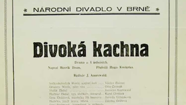 Divoká kachna plakát, Národní divadlo v Brně 1923, zdroj: Ibsen.net/ NB