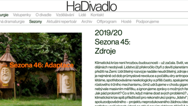 snímek obrazovky - web HaDivadlo, Zdroje